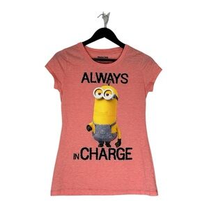 Minions Despicable Me “Always in Charge” Graphic Tee Size Youth Medium (7-9)